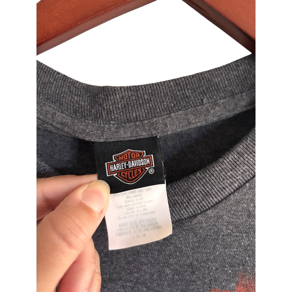 Harley-Davidson Tampa FL Beer Can Graphic T-Shirt Charcoal Heather‎ Mens Large - Picture 2 of 4